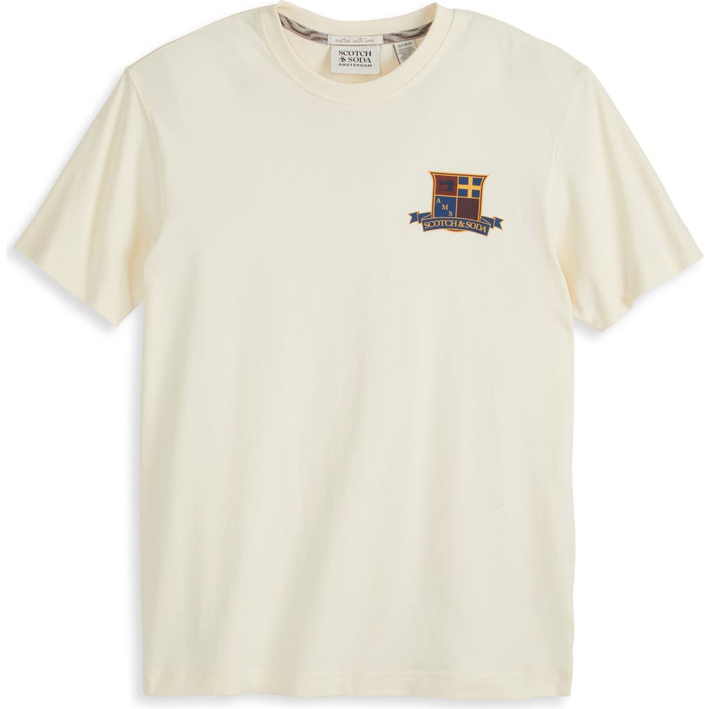 Scotch & Soda Short Sleeve Graphic T-shirt In Neutral