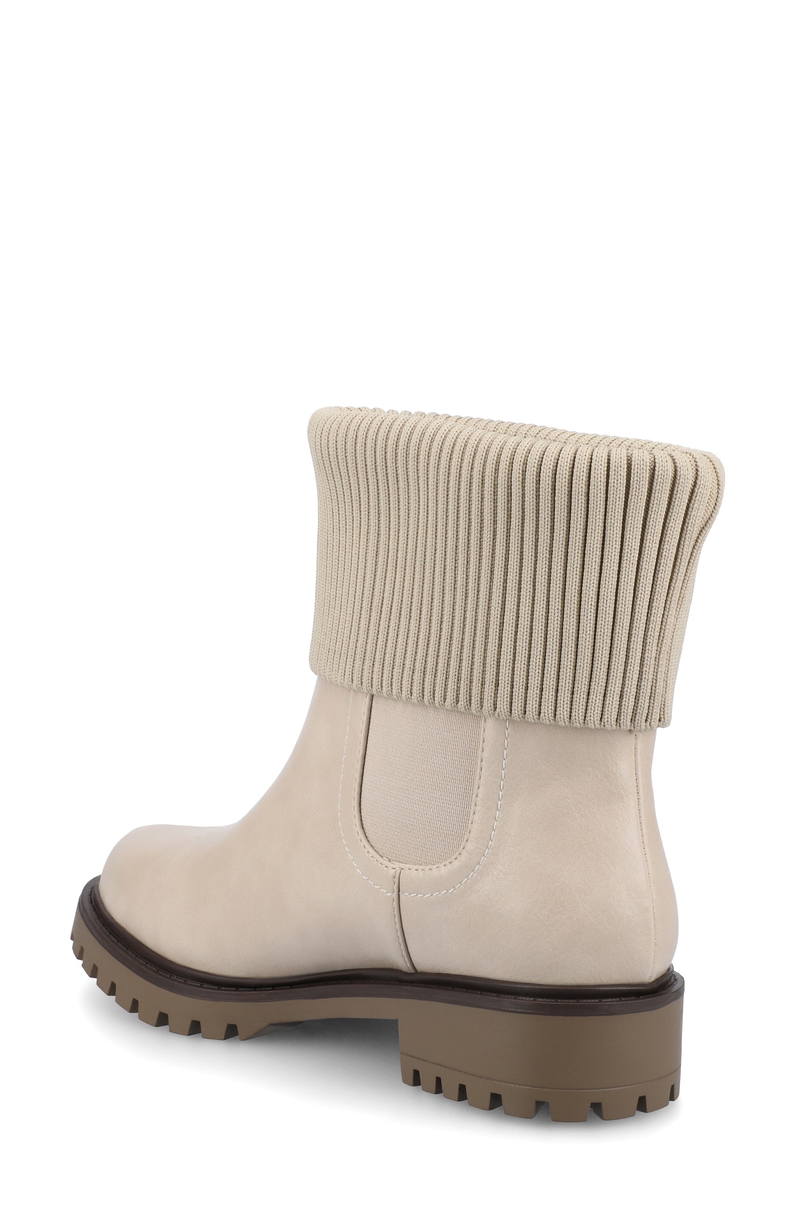 Isabeau Knit Collar Chelsea Boot - Wide Width Available, Alternate, color, BONE