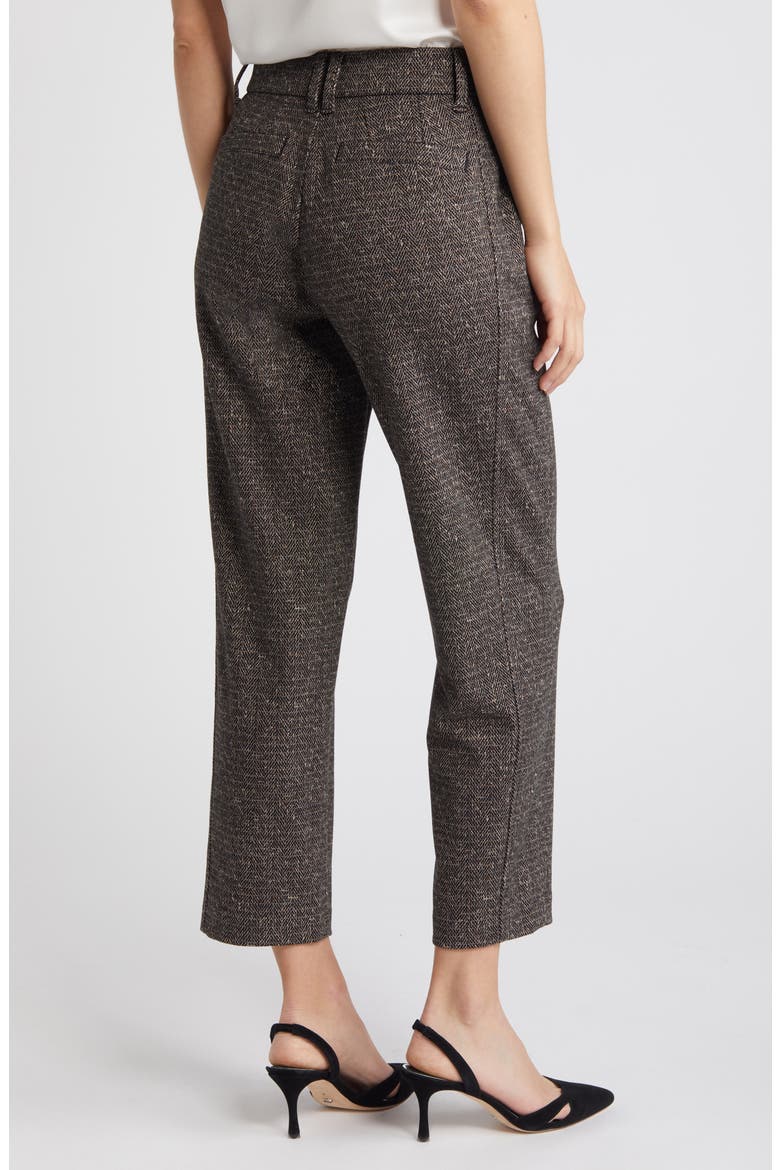 'Ab'Solution Skyrise Pleated Ankle Straight Leg Pants, Alternate, color, WHEAT/ BLACK