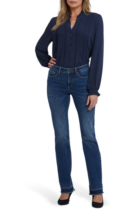 Barbara Release Hem High Waist Bootcut Jeans (Dark Loire)