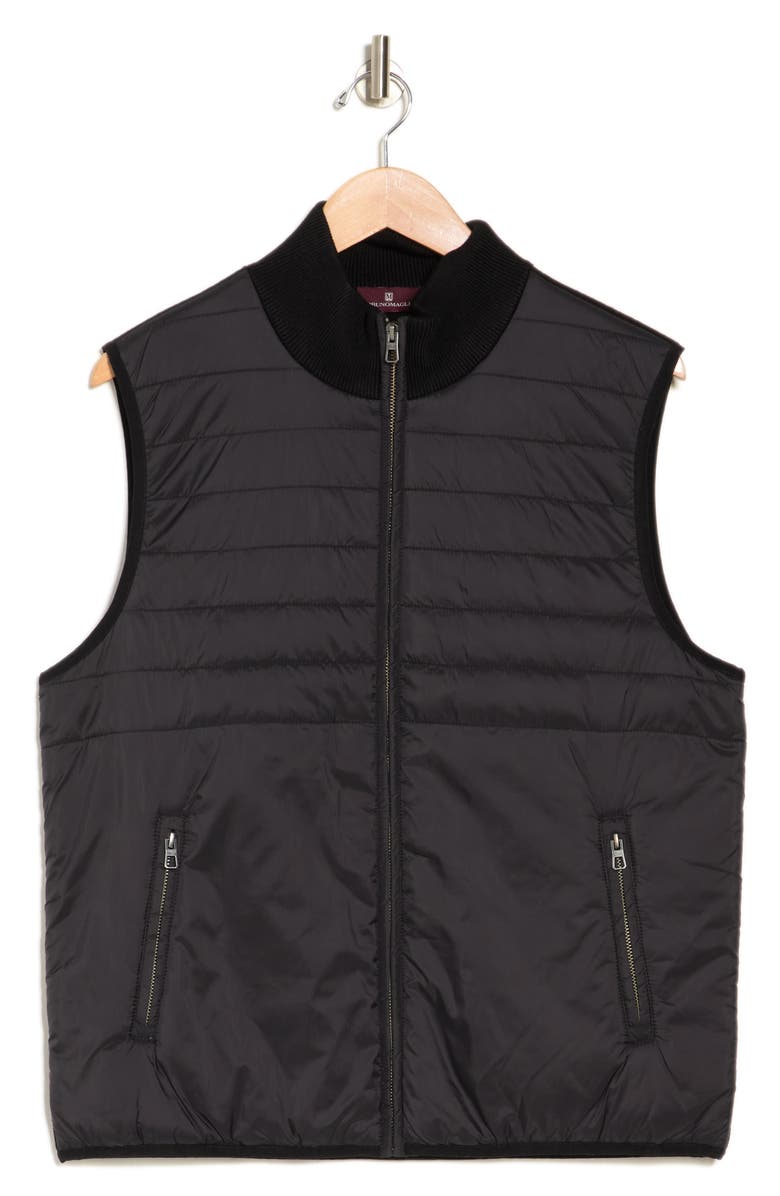 Bruno Magli Channel Quilt Wool Blend Vest, Alternate, color, 