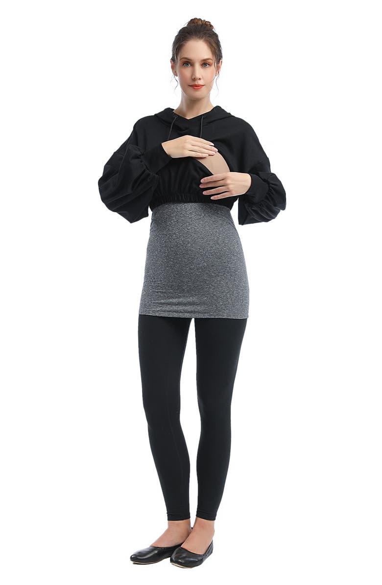 Kimi and Kai Aroa Active Maternity/Nursing Hoodie, Alternate, color, Black/ Gray