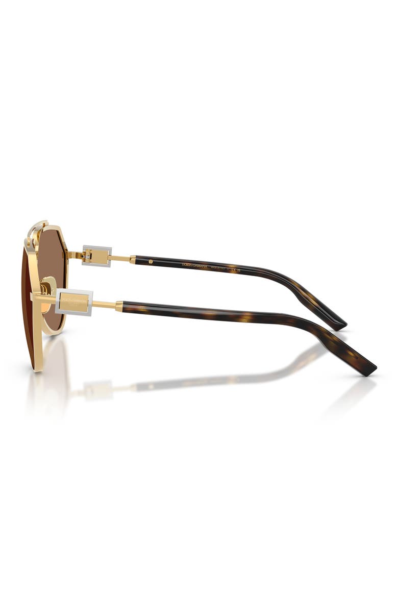 62mm Oversize Pilot Sunglasses, Alternate, color, GOLD/DARK BROWN