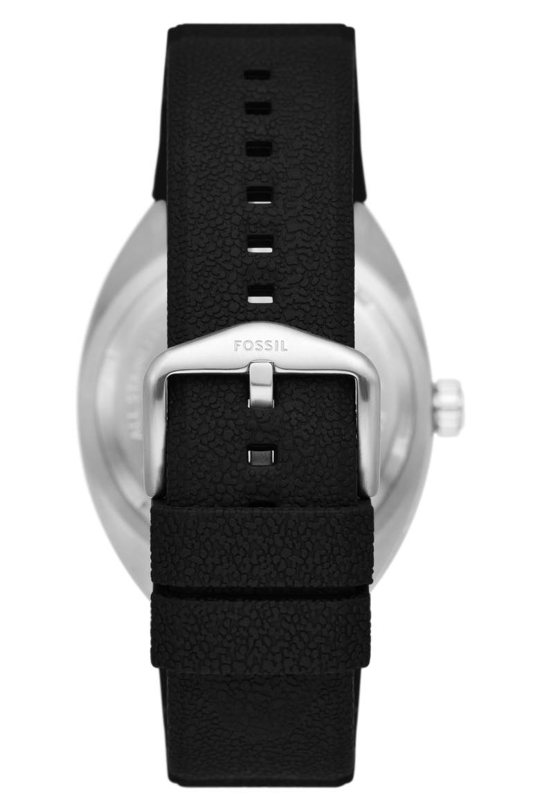 Breaker Silicone Strap Watch, 42mm, Alternate, color, BLACK
