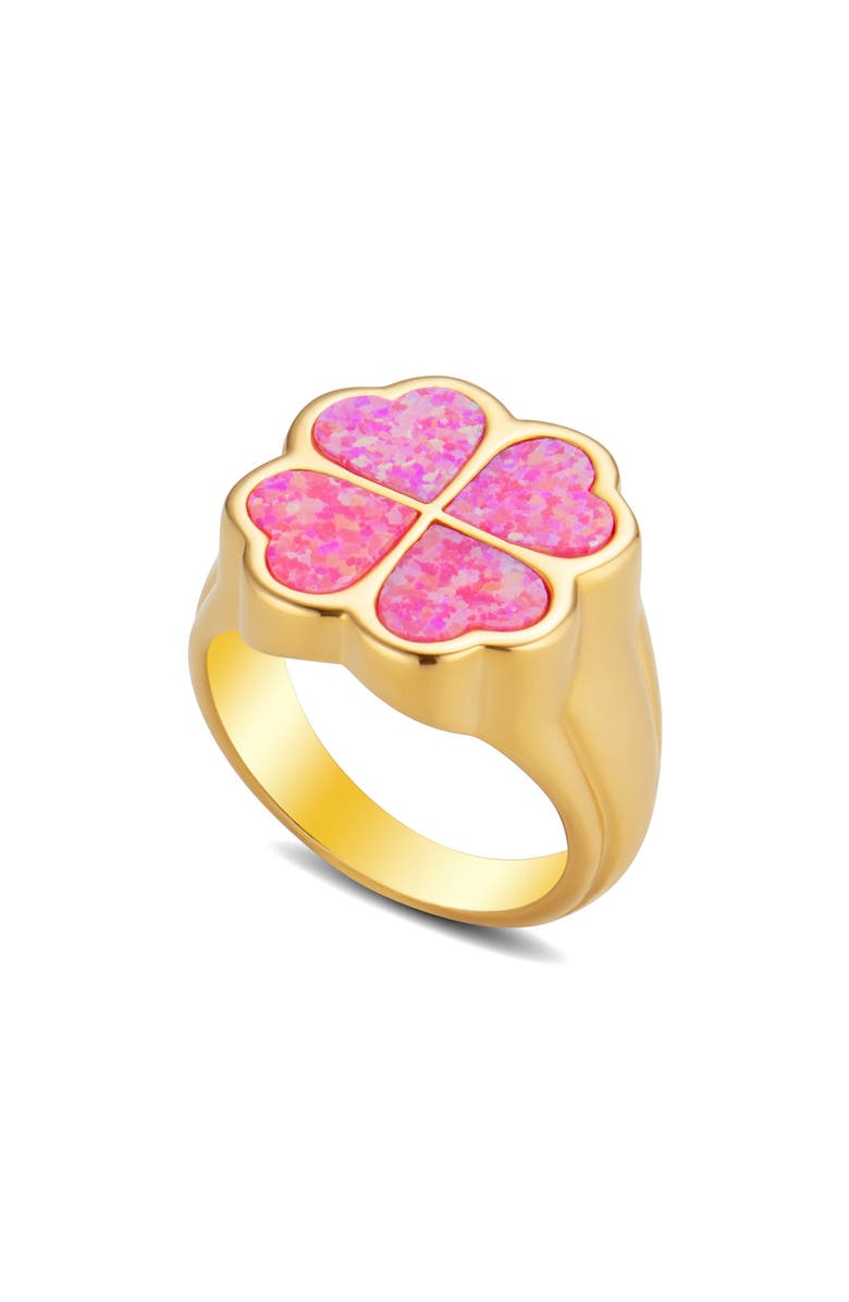 July Child Lucky Me Signet Ring, Main, color, 