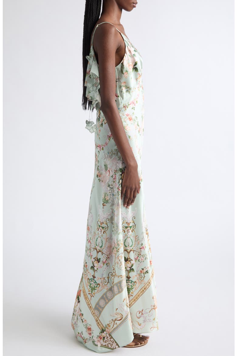 Wildflower Wunderland V Neck Silk Slip Dress, Alternate, color, WILDFLOWER WUNDERLAND