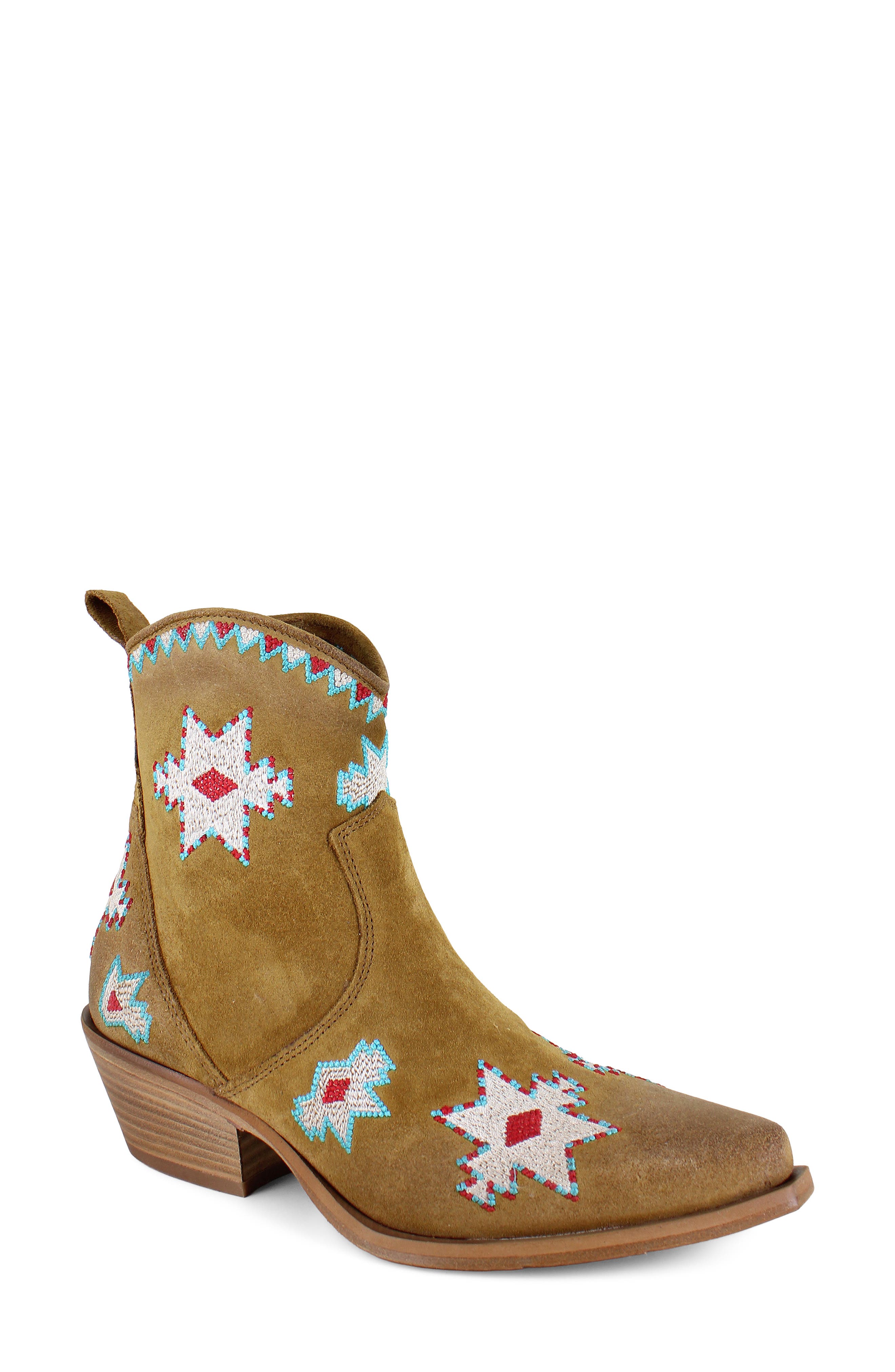 Katana Leather Western Bootie, Main, color, TAN SUEDE