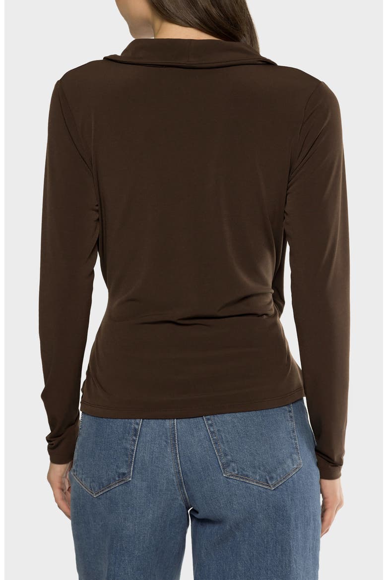 Prescott Draped Long Sleeve Top, Alternate, color, BROWN