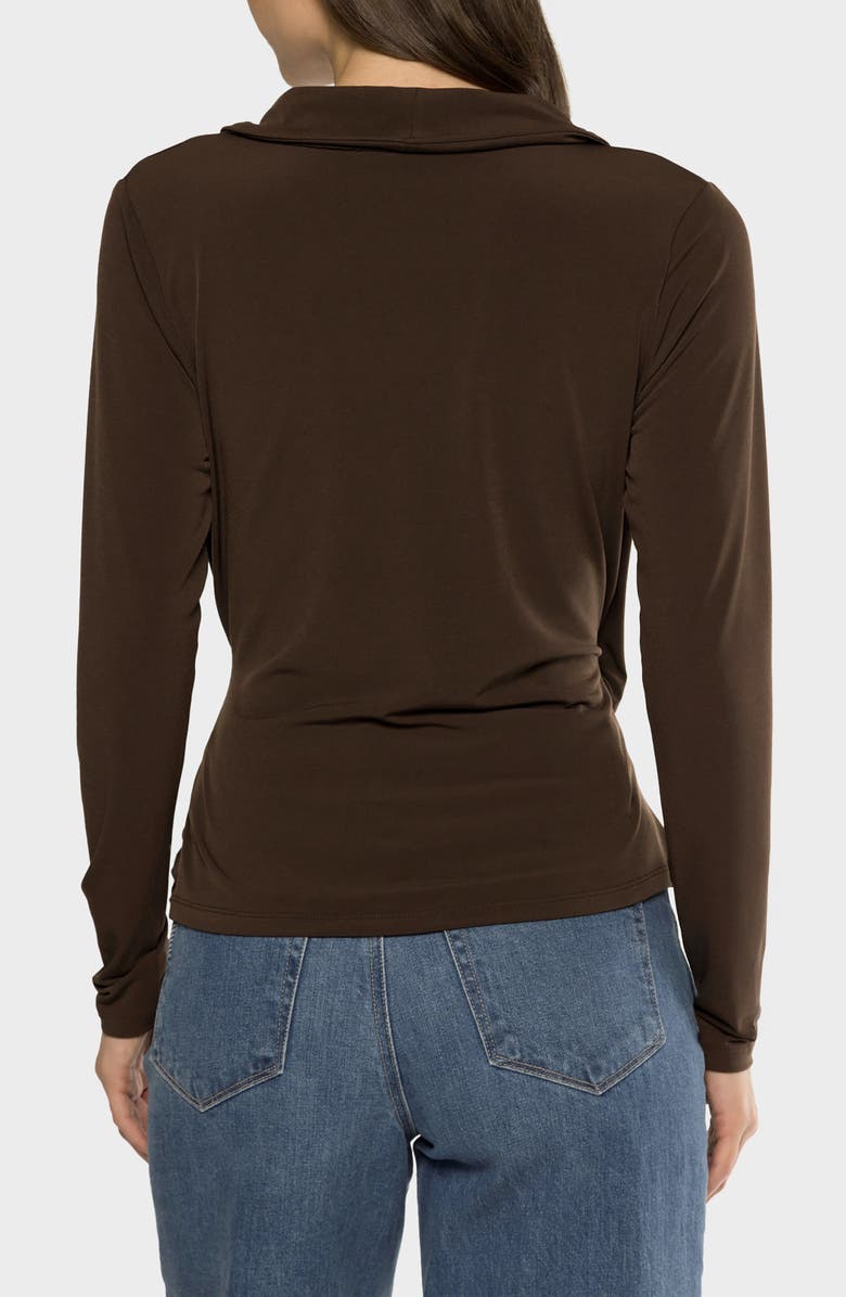 matty m. Prescott Draped Long Sleeve Top, Alternate, color, Brown