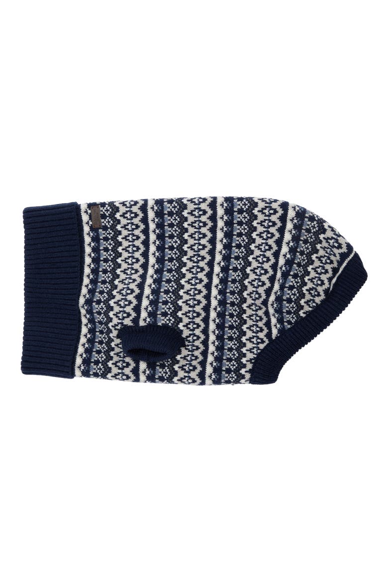 Marlow Fair Isle Dog Sweater, Main, color, NAVY