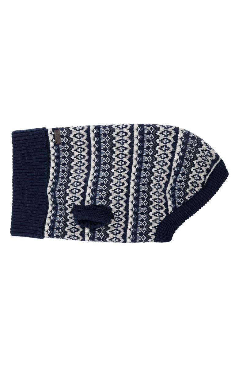 Barbour Marlow Fair Isle Dog Sweater, Main, color, Navy