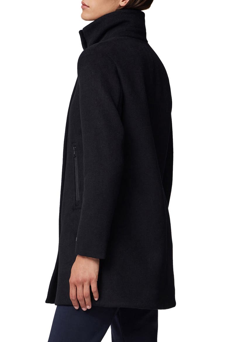 Abbi Wool Blend Coat with Removable Quilted Puffer Bib, Alternate, color, BLACK