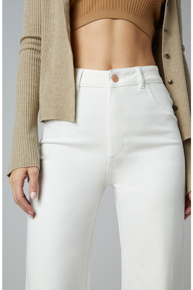 Hepburn High Waist Wide Leg Jeans, Alternate, color, EGGSHELL