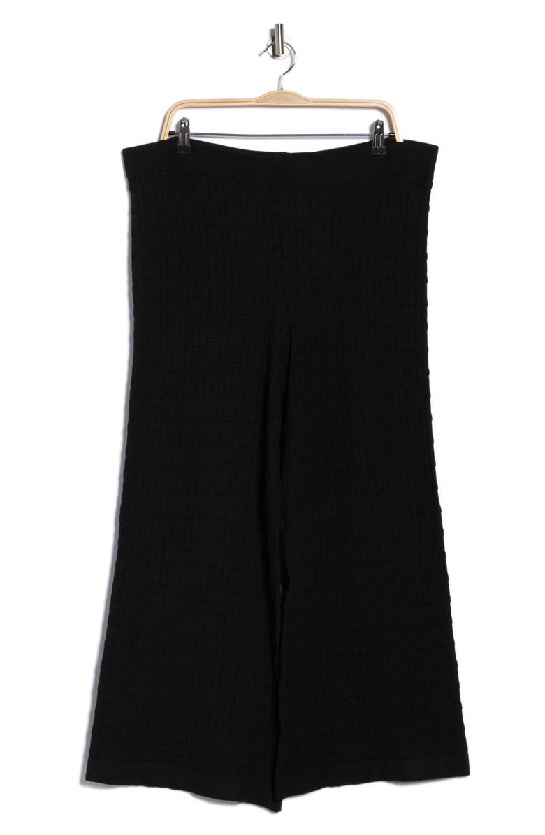 Ellen Tracy Cable Knit Ankle Sweater Pants, Alternate, color, Black