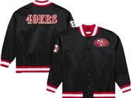 Mitchell & Ness Men's Mitchell & Ness Black San Francisco 49ers Big & Tall 80th Anniversary Heavyweight Satin Full-Snap Jacket