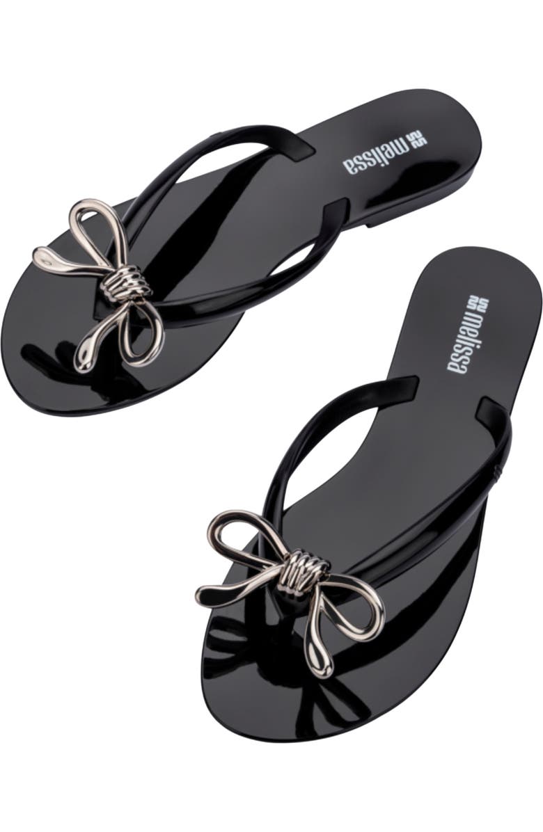 Melissa Harmonic Iris Flip Flop, Alternate, color, Black/Silver