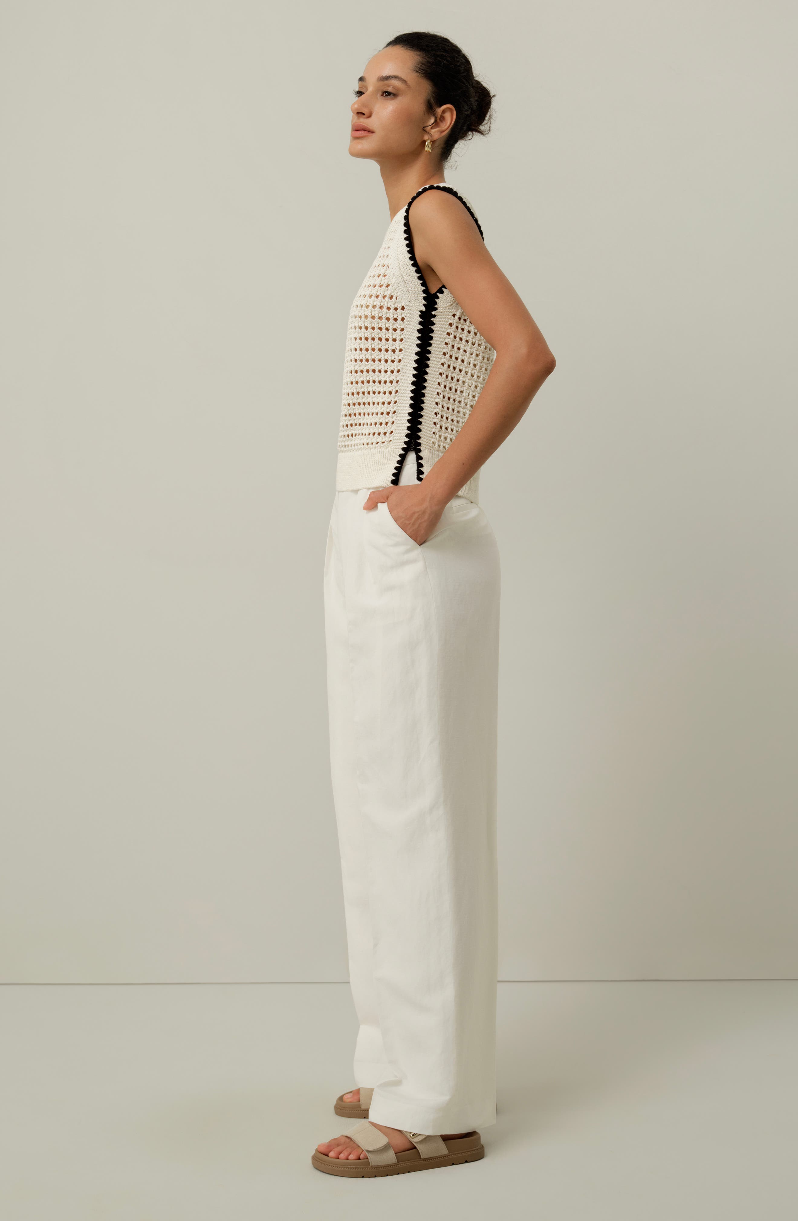 Toscana Pointelle Embroidered Vest - image 4
