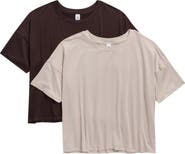YOGALICIOUS Super Soft Deluxe 2-Pack Boxy Cropped T-Shirts