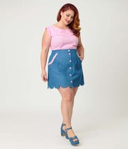 Smak Parlour Plus Size Scallop Hem Mini Skirt