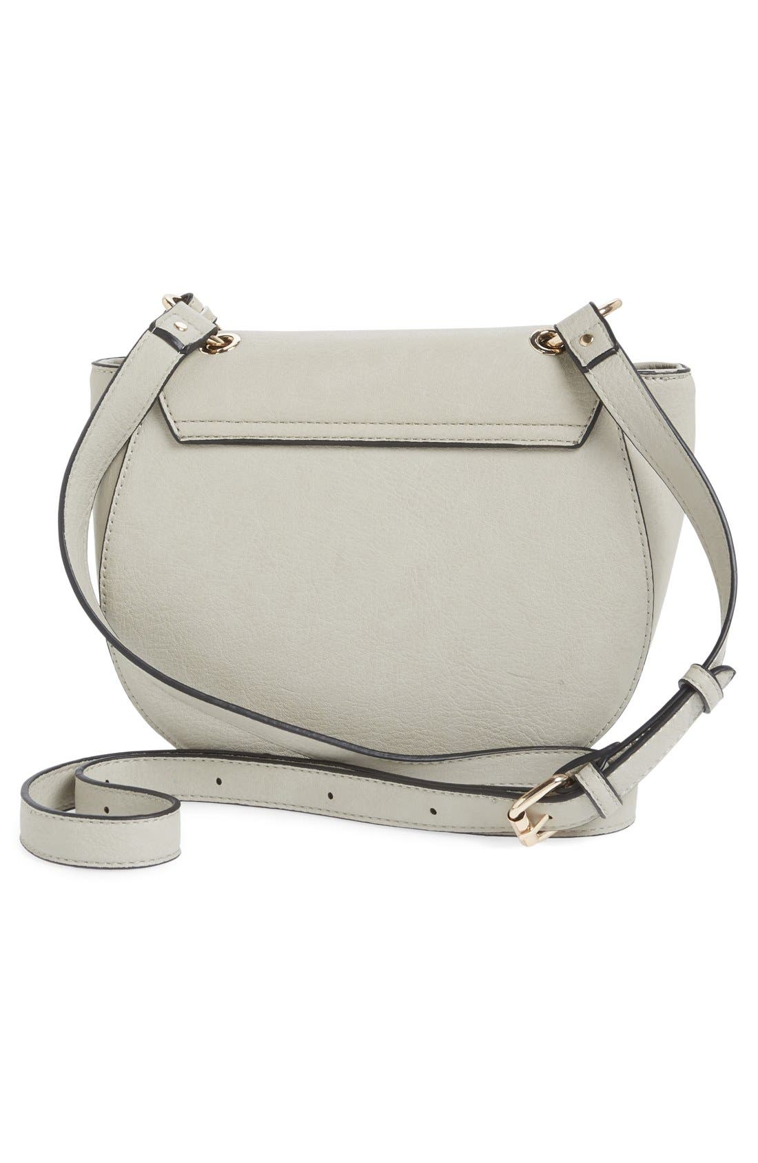 Studded Faux Leather Crossbody Bag, Alternate, color, GREY