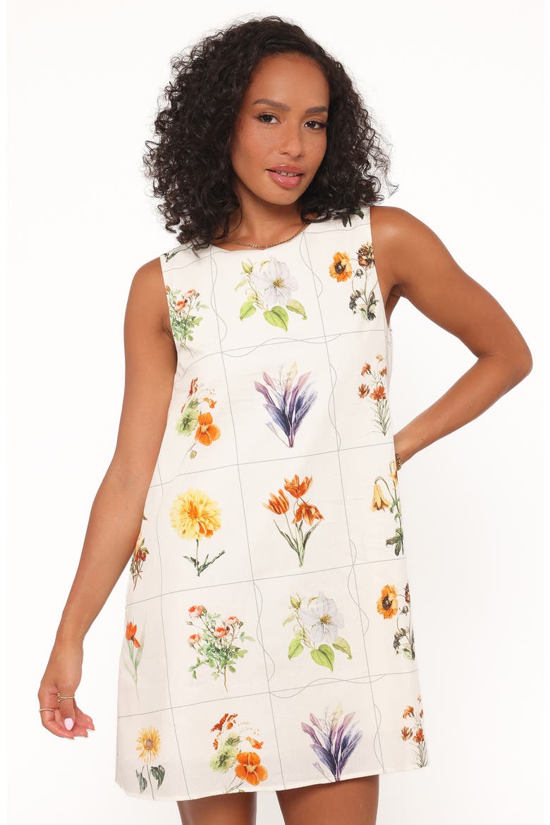 Elordi Floral Shift Minidress, Alternate, color, MULTI FLOWERS