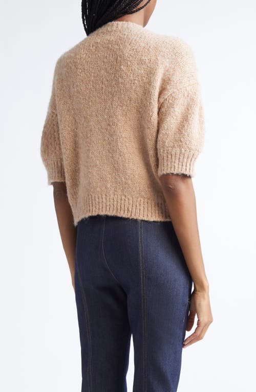 Cinq À Sept Millicent Embellished Puff-sleeve Cardigan In Neutral