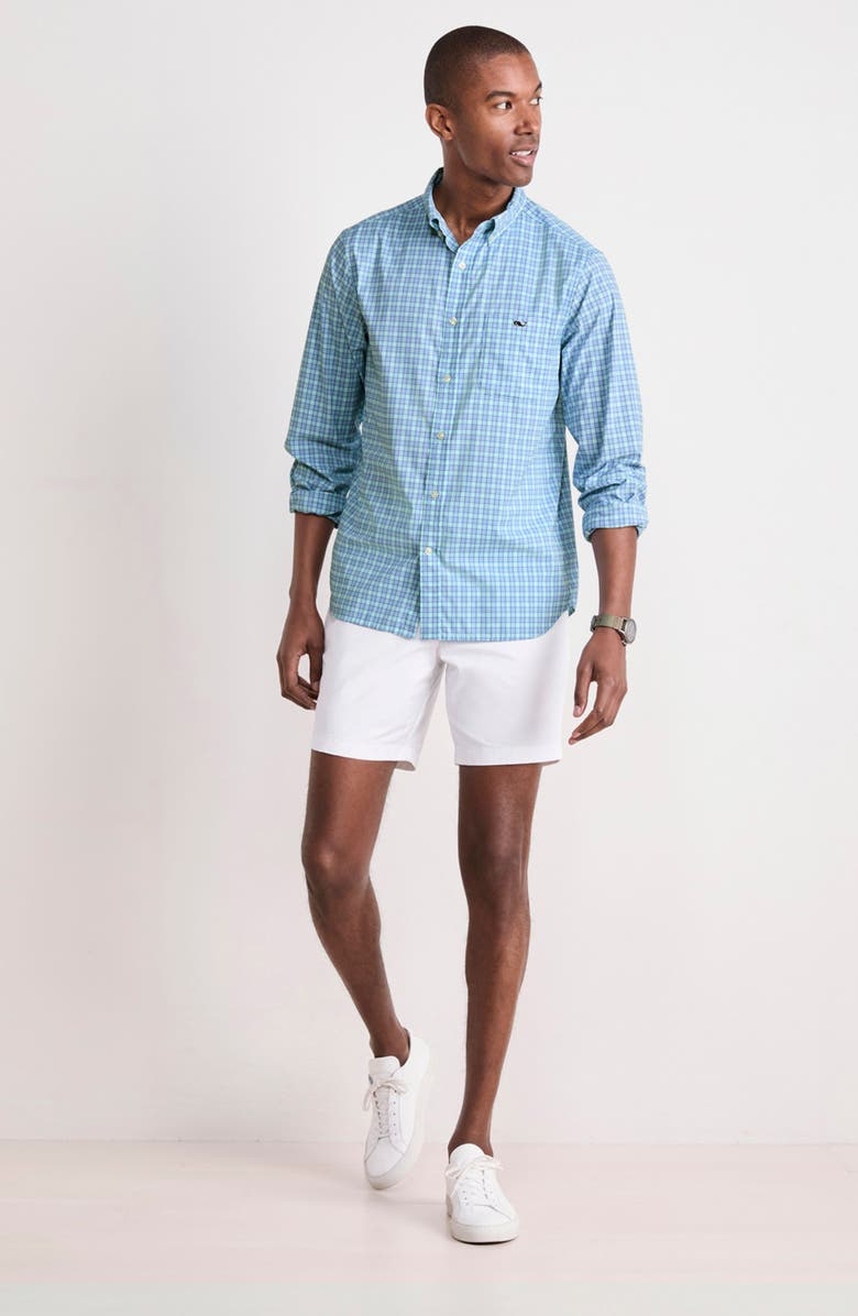 vineyard vines Cobia Check Featherweight Performance Button-Down Shirt, Alternate, color, Jake Blue