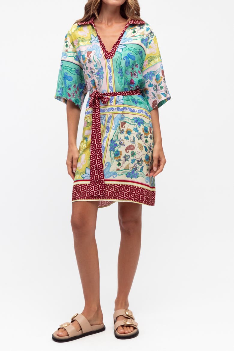 Garden Mosaic Short Dress, Main, color, Blue