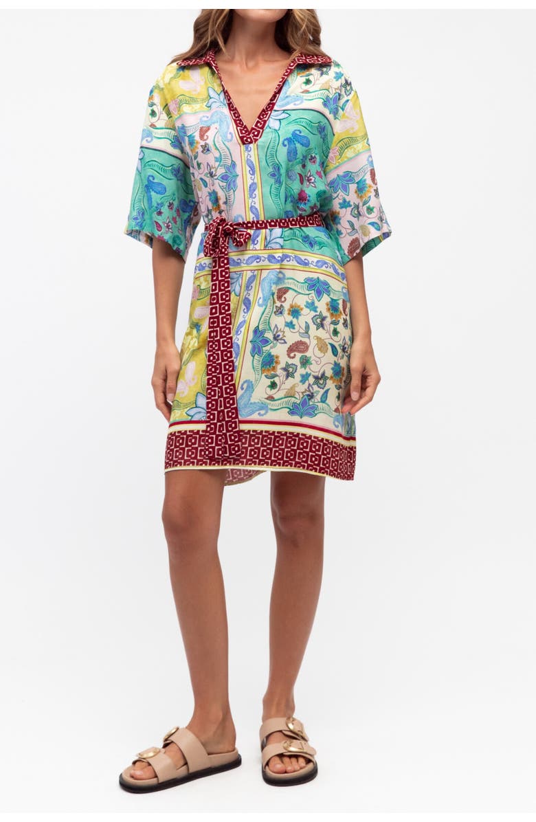 Label of Love Garden Mosaic Short Dress, Main, color, Blue