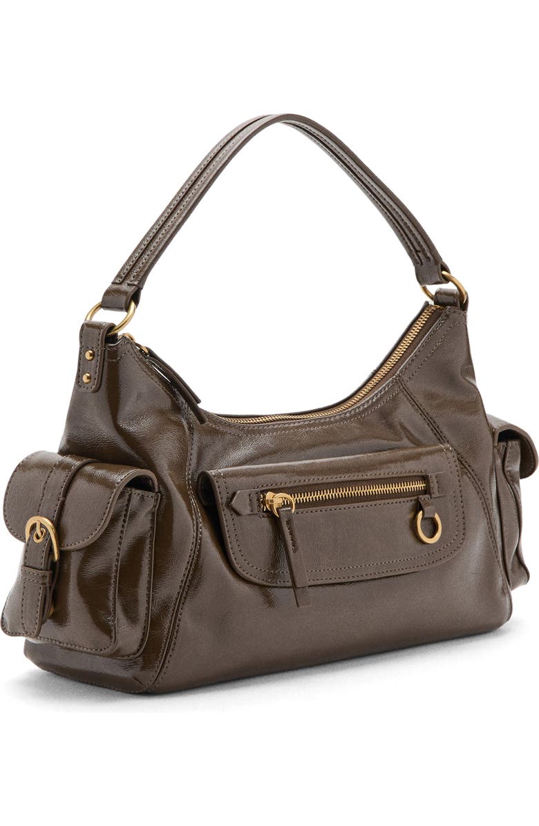 MANGO Faux Leather Shoulder Bag, Alternate, color, Khaki