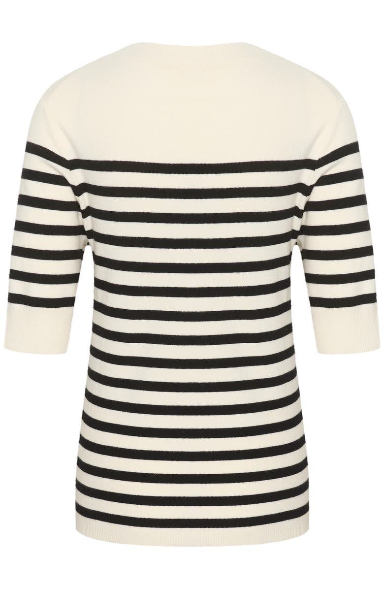 Soaked in Luxury SLSpina Slim Fit Crew Neck Pullover, Alternate, color, White With Black Stripe