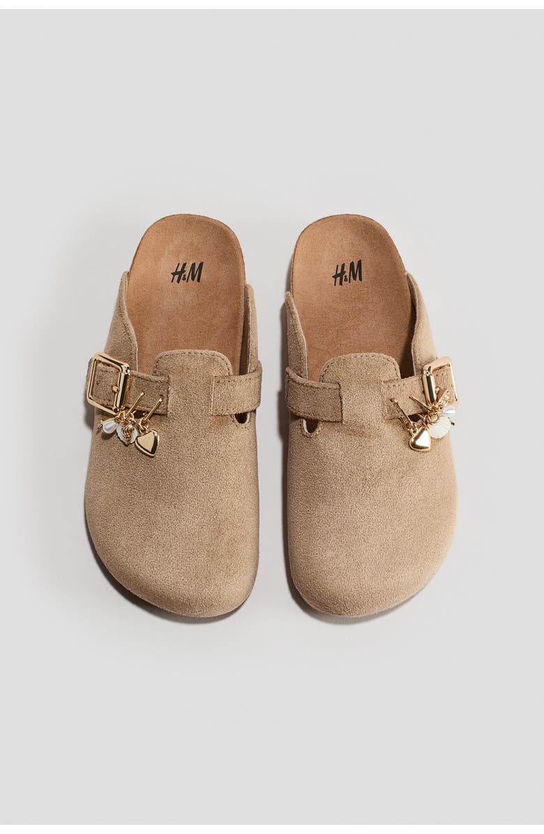 H&M Charm-detail Footbed Mules, Alternate, color, Beige