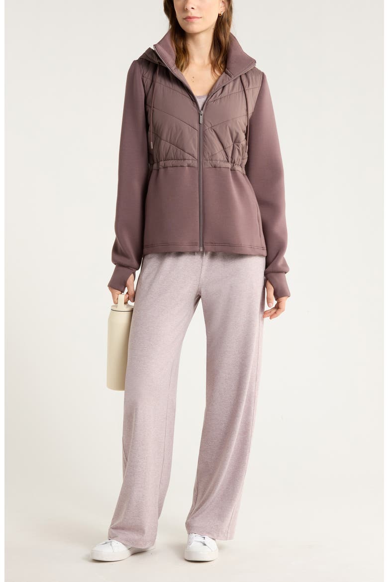 Quilted Scuba Knit Jacket, Alternate, color, GREY PLUM