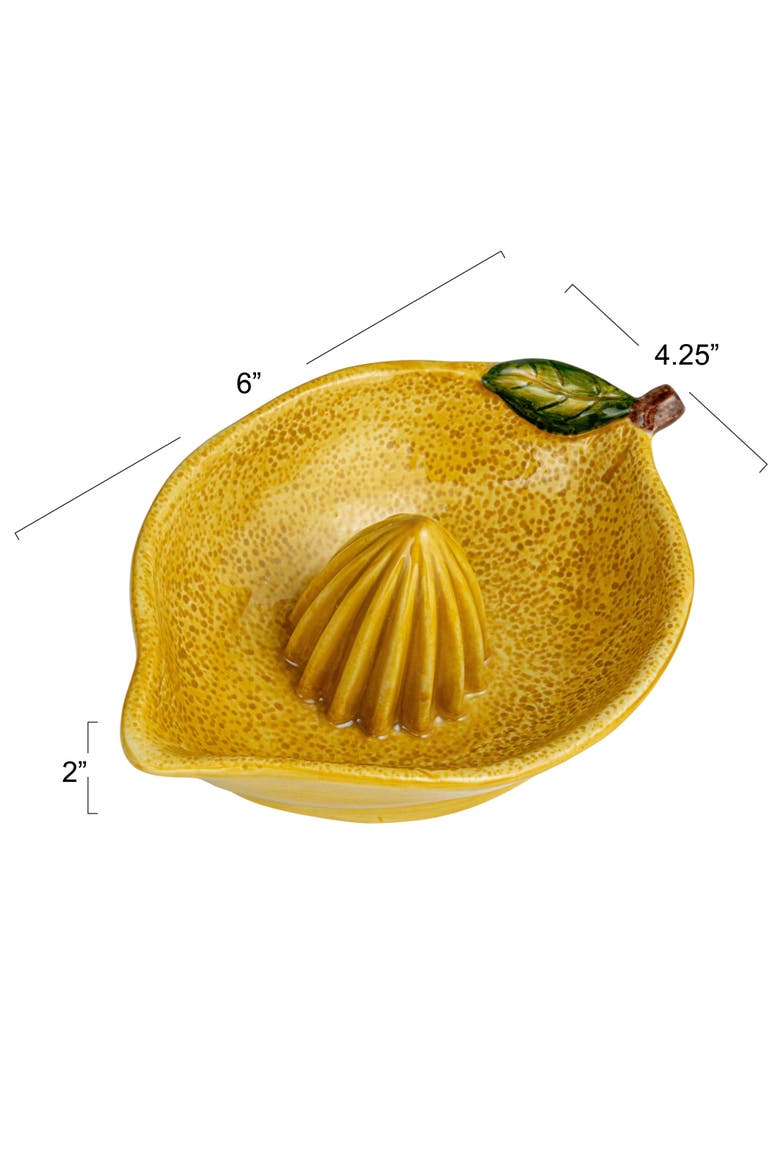 Countryside Citrus Stoneware Lemon Juicer, Multicolor, Alternate, color, Yellow