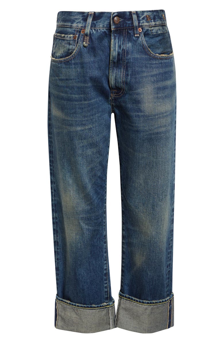 R13 Cuffed X-Boyfriend Jeans, Alternate, color, Adelaide Selvedge Blue