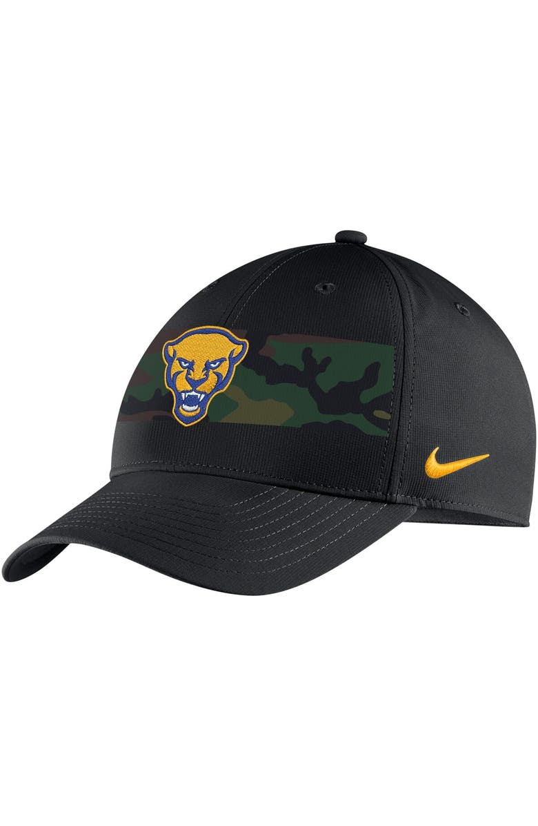 Nike Men's Nike Black Pitt Panthers Military Pack Camo Legacy91 Adjustable Hat, Main, color, 