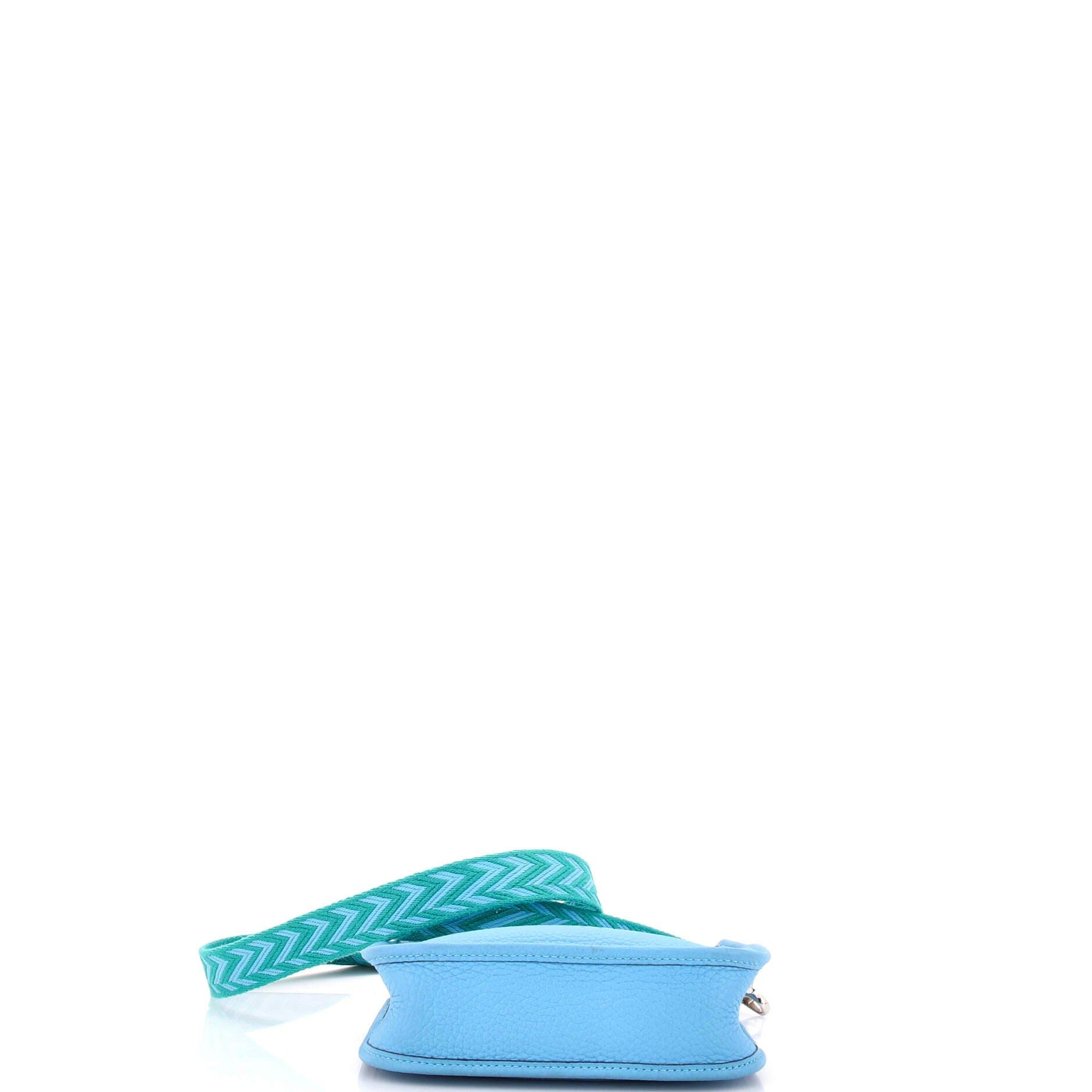 Pre-Owned Hermes Evelyne Bag Gen III Clemence TPM, Alternate, color, Bleu Du Nord