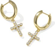 Kendra Scott Cross Crystal Drop Huggie Hoop Earrings