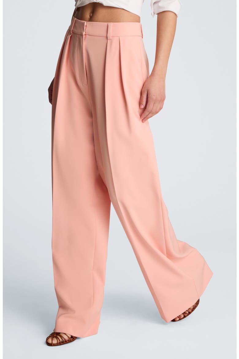 Double Pleat Wide Leg Pants, Alternate, color, SOFT PEACH