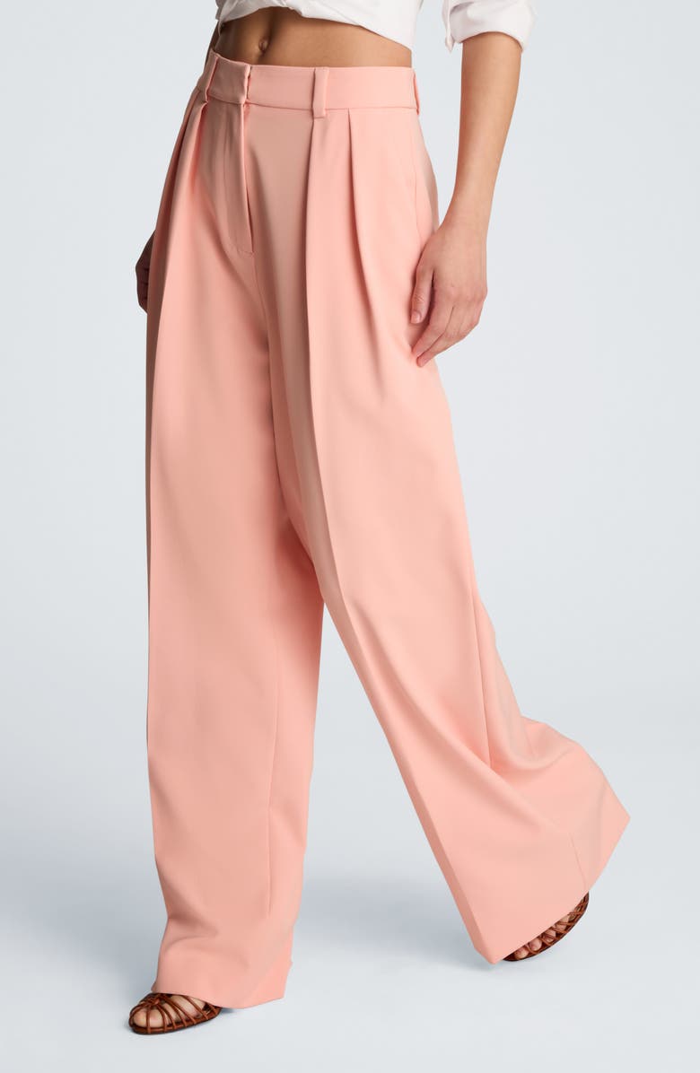 Kenneth Cole Double Pleat Wide Leg Pants, Alternate, color, Soft Peach