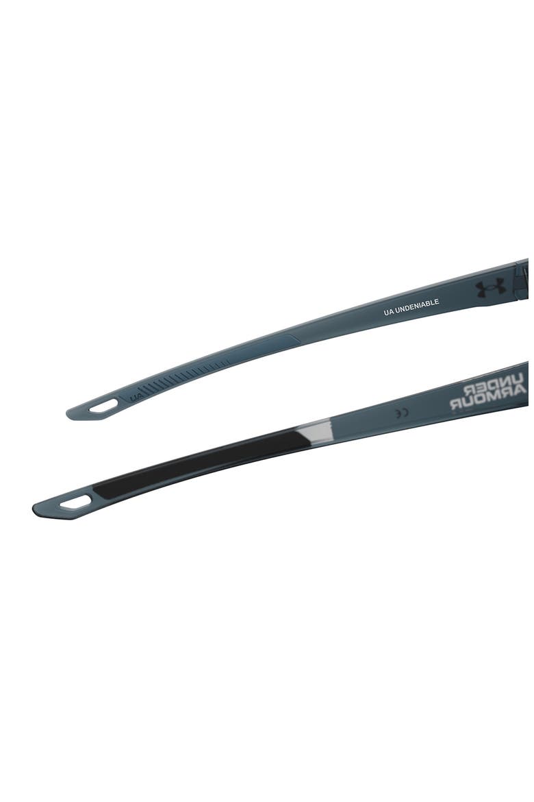 61mm Gradient Polarized Rectangular Sunglasses, Alternate, color, MATTE BLACK CRYSTAL