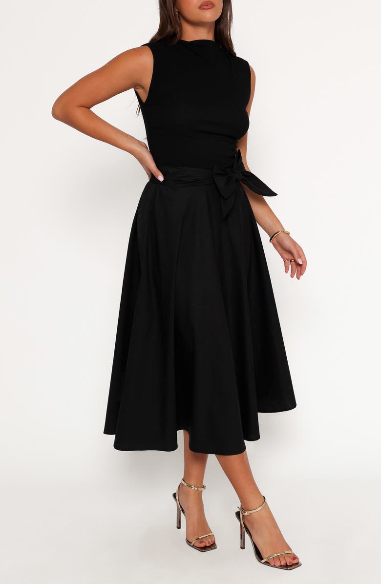 Petal & Pup Alessandra Midi Skirt, Alternate, color, Black