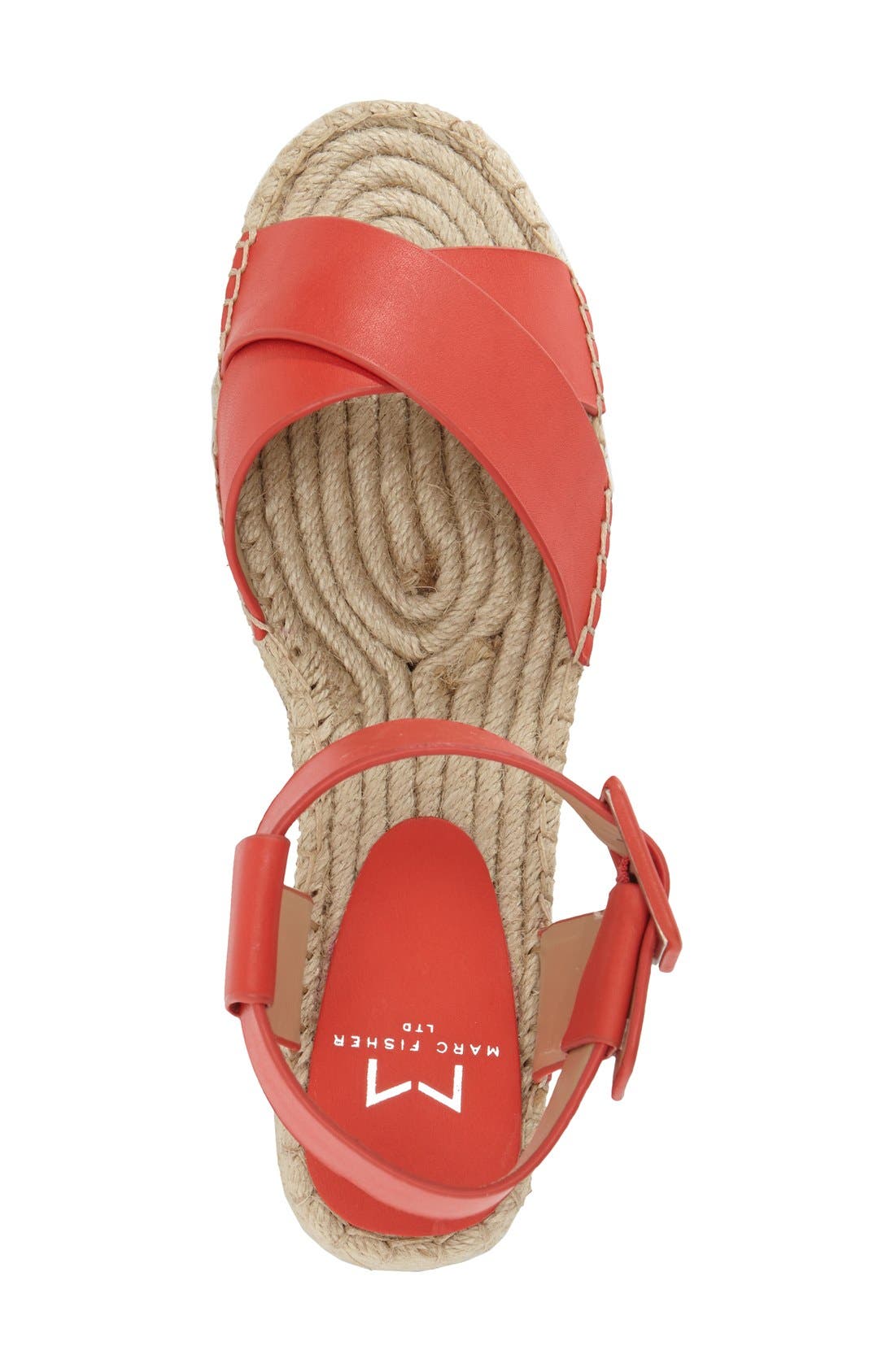 'Vienna' Espadrille Sandal, Alternate, color, RED LEATHER