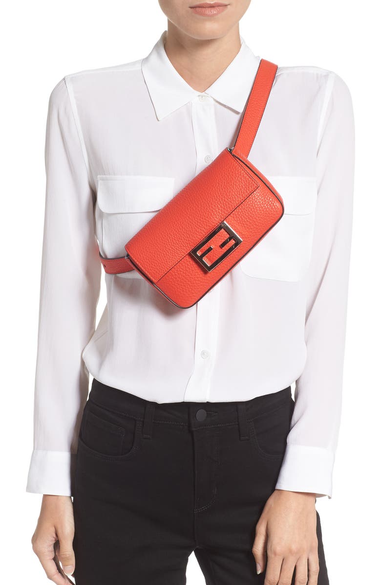 Fendi Leather Belt Bag, Alternate, color,