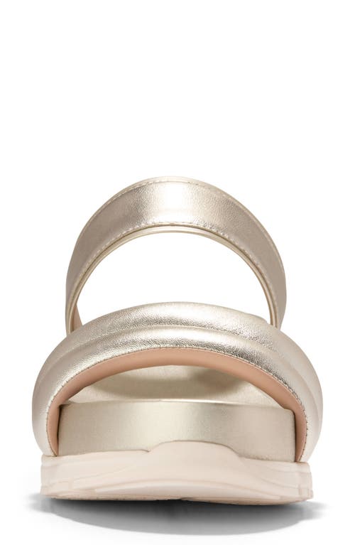 Cole Haan Zerogrand Double Band Slide Sandal In Soft Gold Talca/ivory