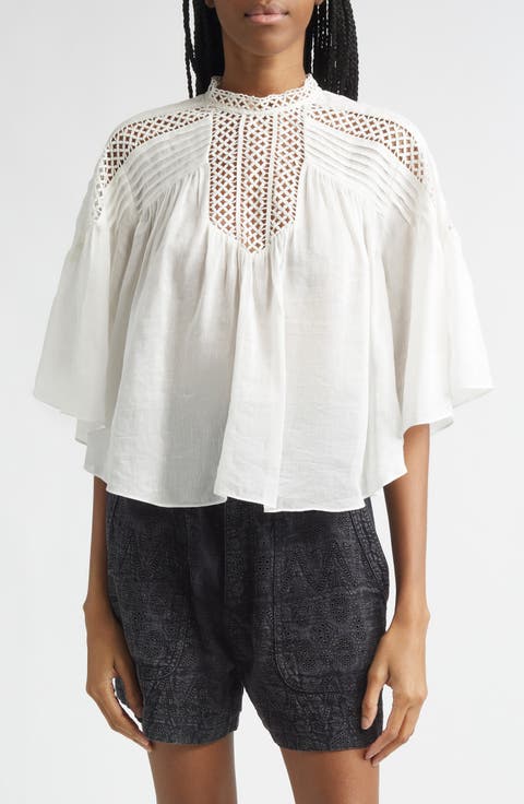 Parina Lace & Pintuck Top
