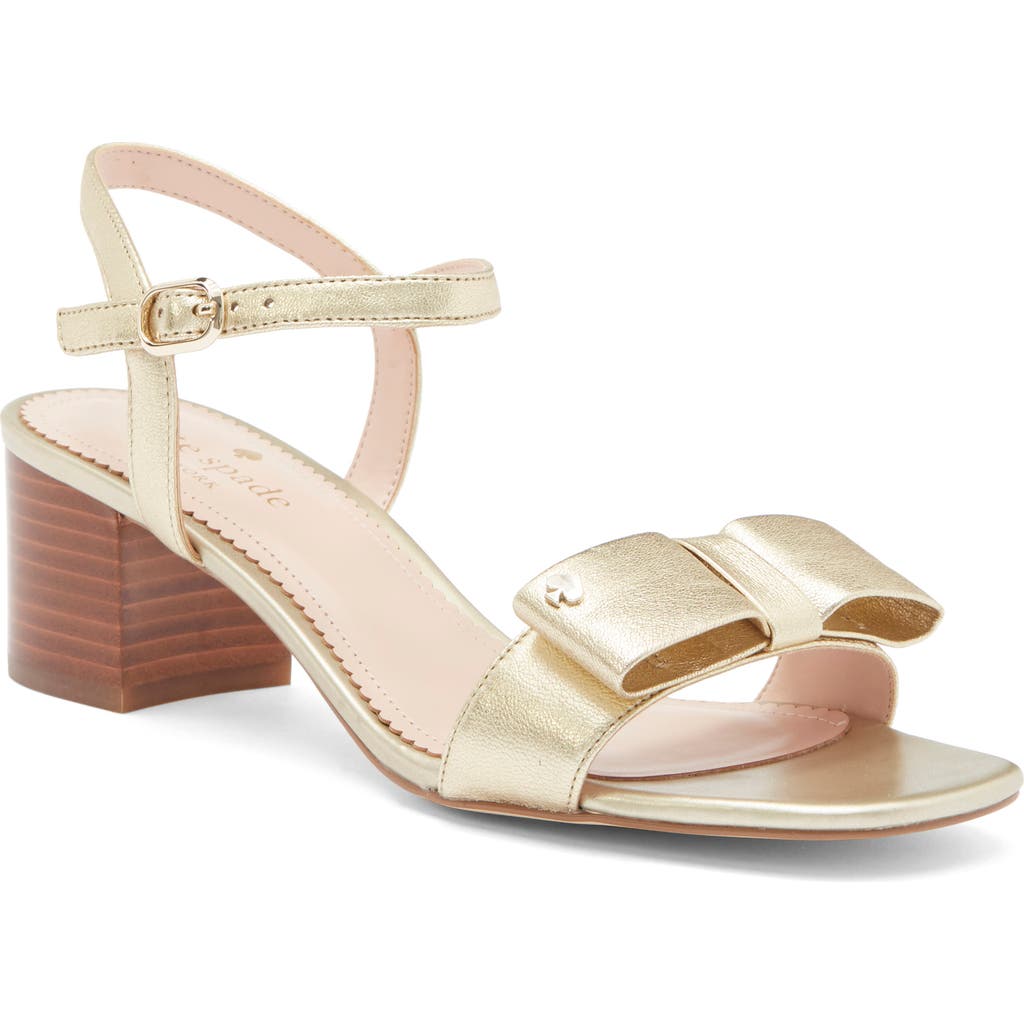 Kate Spade New York Cindy Bow Sandal In Pale Gold