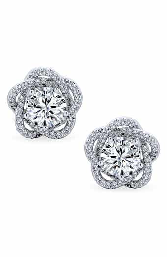BLING JEWELRY Bridal Rose CZ Clip-On Earrings