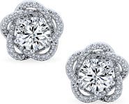 BLING JEWELRY Bridal Rose CZ Clip-On Earrings