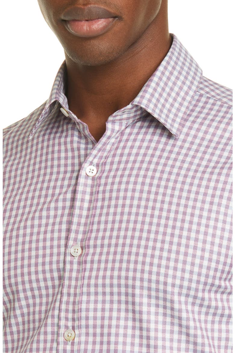 Classic Fit Check Button-Up Shirt, Alternate, color, BERRY